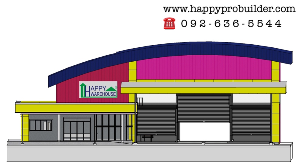 โกดังสำเร็จรูป ดอนเมือง  HW-HC ขนาด : 18.00 x 30.00 x 8.00m.
